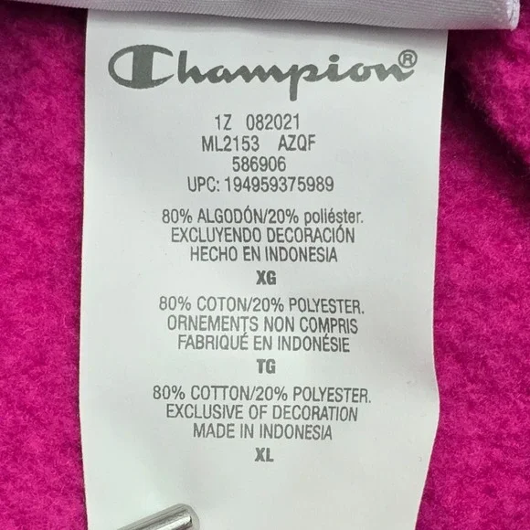 Champion Womens Pink Black Tie Dye Hoodie Sweatshirt XL Rose Logo - Picture 6 of 13